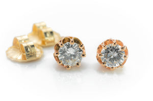 0.66CTW MRB DIAMOND STUDS IN ROSE GOLD - SinCityFinds Jewelry