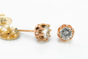 0.66CTW MRB DIAMOND STUDS IN ROSE GOLD - SinCityFinds Jewelry