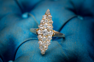 0.70CTW OLD CUT DIAMOND NAVETTE RING - SinCityFinds Jewelry