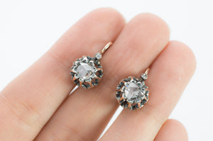 ANTIQUE 18K ROSE GOLD FRENCH DORMEUSE STYLE EARRINGS - SinCityFinds Jewelry