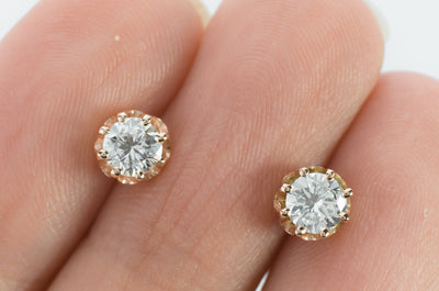 0.66CTW MRB DIAMOND STUDS IN ROSE GOLD - SinCityFinds Jewelry