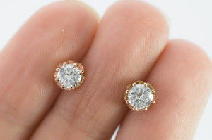 0.66CTW MRB DIAMOND STUDS IN ROSE GOLD - SinCityFinds Jewelry