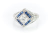 VINTAGE OLD EUROPEAN CUT DIAMOND AND SAPPHIRE RING - SinCityFinds Jewelry
