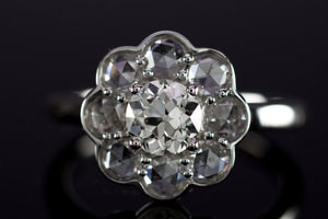 1.27CTW OLD EUROPEAN AND ROSE CUT HALO BY JULIA B. - SinCityFinds Jewelry