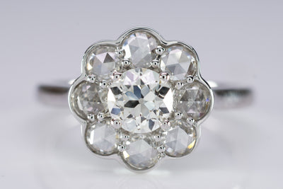 1.27CTW OLD EUROPEAN AND ROSE CUT HALO BY JULIA B. - SinCityFinds Jewelry