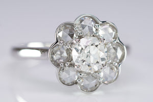 1.27CTW OLD EUROPEAN AND ROSE CUT HALO BY JULIA B. - SinCityFinds Jewelry