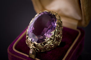 ART NOUVEAU AMETHYST COCKTAIL RING - SinCityFinds Jewelry