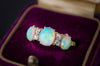 ANTIQUE THREE OPAL AND DIAMOND RING IN 18K - SinCityFinds Jewelry
