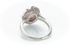 ROSE CUT  MOISSANITE AND FRENCH CUT RUBY TARGET STYLE RING - SinCityFinds Jewelry