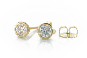 0.54CTW OLD EUROPEAN CUT DIAMOND STUDS - SinCityFinds Jewelry