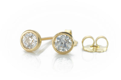 0.54CTW OLD EUROPEAN CUT DIAMOND STUDS - SinCityFinds Jewelry