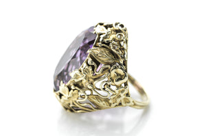 ART NOUVEAU AMETHYST COCKTAIL RING - SinCityFinds Jewelry