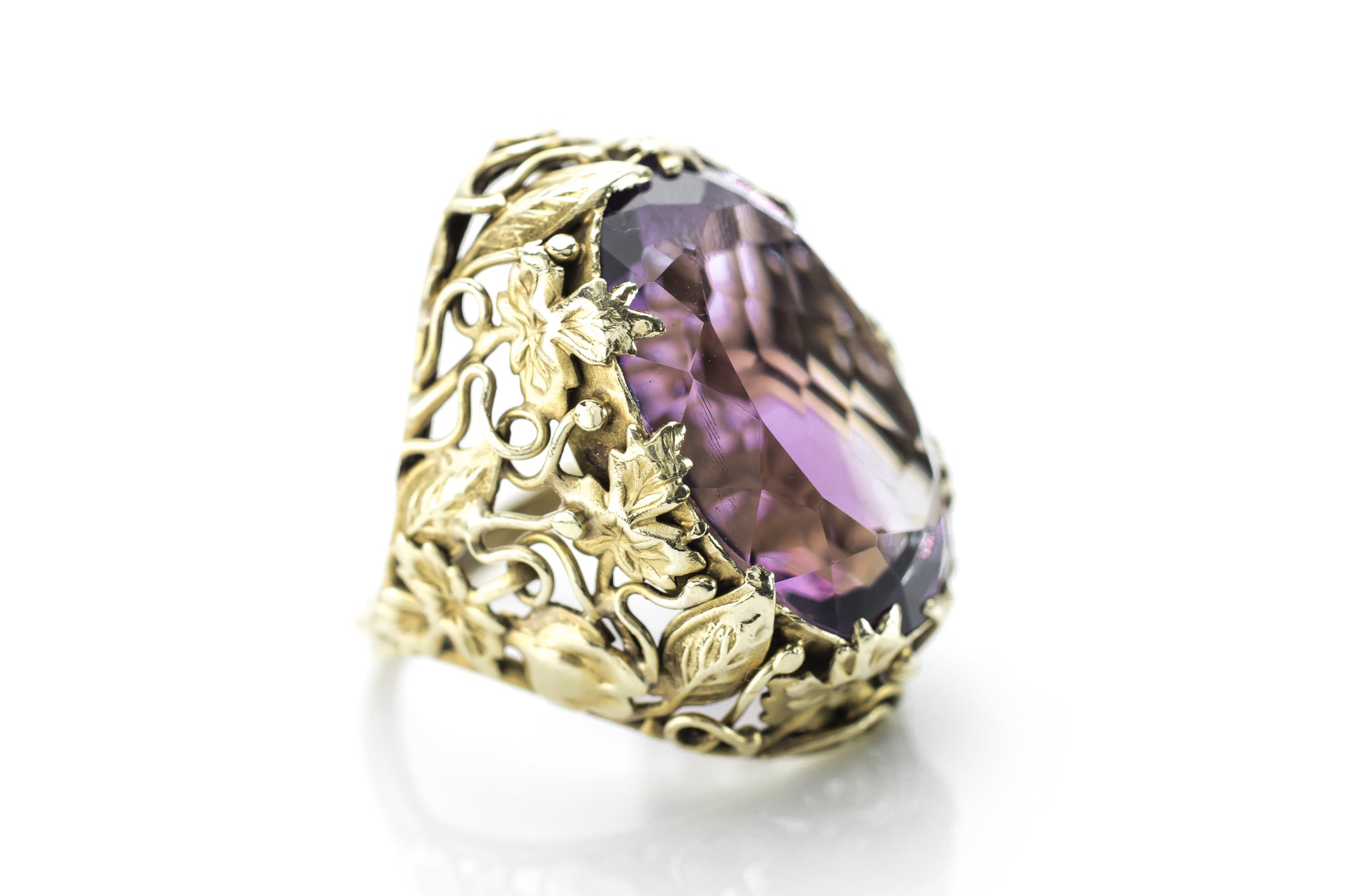 ART NOUVEAU AMETHYST COCKTAIL RING - SinCityFinds Jewelry