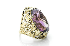 ART NOUVEAU AMETHYST COCKTAIL RING - SinCityFinds Jewelry