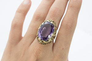 ART NOUVEAU AMETHYST COCKTAIL RING - SinCityFinds Jewelry