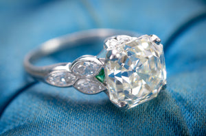 3.78CT VINTAGE ASSCHER CUT DIAMOND ART DECO ENGAGEMENT RING - SinCityFinds Jewelry