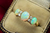 ANTIQUE THREE OPAL AND DIAMOND RING IN 18K - SinCityFinds Jewelry