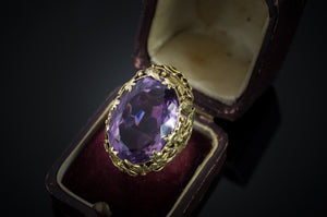 ART NOUVEAU AMETHYST COCKTAIL RING - SinCityFinds Jewelry