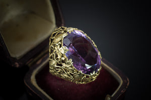 ART NOUVEAU AMETHYST COCKTAIL RING - SinCityFinds Jewelry