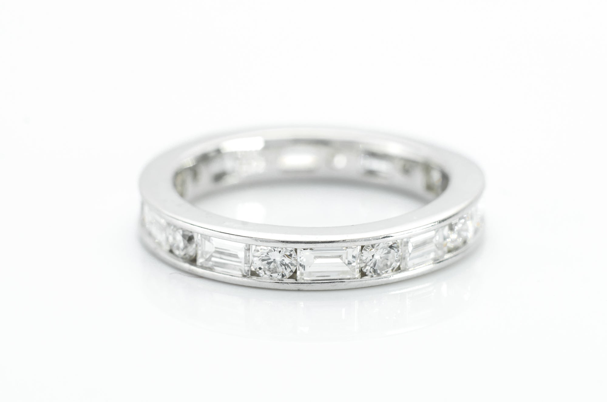 1.5CTW PLATINUM MIXED CUT ETERNITY BAND - SinCityFinds Jewelry