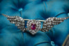 BURMA RUBY AND DIAMOND WINGED BROOCH - SinCityFinds Jewelry