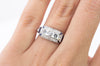 THREE STONE CARRE CUT AND SAPPHIRE ART DECO RING - SinCityFinds Jewelry
