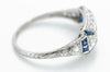 THREE STONE CARRE CUT AND SAPPHIRE ART DECO RING - SinCityFinds Jewelry