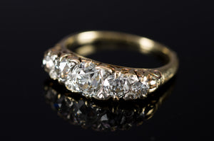 1.57CTW HALF HOOP FIVE STONE DIAMOND BAND - SinCityFinds Jewelry