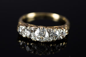 1.57CTW HALF HOOP FIVE STONE DIAMOND BAND - SinCityFinds Jewelry