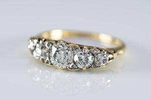 1.57CTW HALF HOOP FIVE STONE DIAMOND BAND - SinCityFinds Jewelry