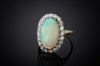 LARGE OPAL AND DIAMOND HALO RING - SinCityFinds Jewelry