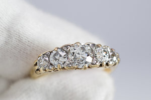 1.57CTW HALF HOOP FIVE STONE DIAMOND BAND - SinCityFinds Jewelry