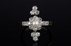 EDWARDIAN DIAMOND AND PEARL MIXED METALs RING - SinCityFinds Jewelry