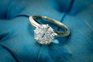 8MM OEC MOISSANITE SOLITAIRE IN YELLOW GOLD - SinCityFinds Jewelry