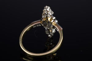 EDWARDIAN DIAMOND AND PEARL MIXED METALs RING - SinCityFinds Jewelry