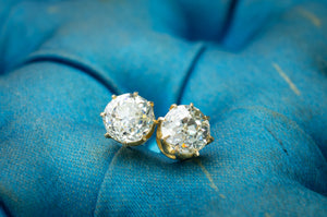 1.53CTW OLD MINE CUT DIAMOND STUDS - SinCityFinds Jewelry