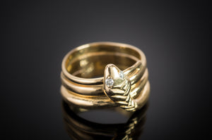 HEAVY VINTAGE FRENCH SNAKE RING IN 18K - SinCityFinds Jewelry