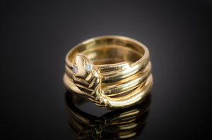 HEAVY VINTAGE FRENCH SNAKE RING IN 18K - SinCityFinds Jewelry