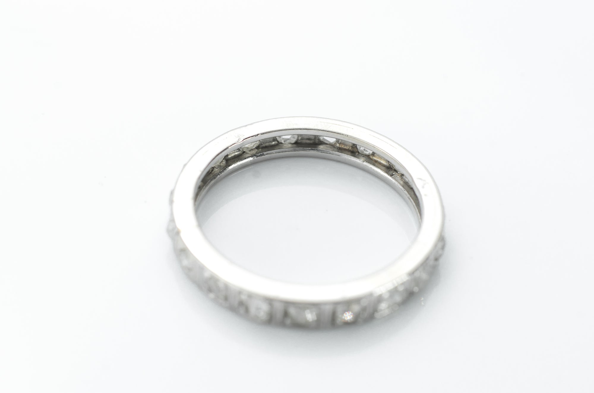 FRENCH PLATINUM AND ROSE CUT DIAMOND ETERNIT BAND - SinCityFinds Jewelry