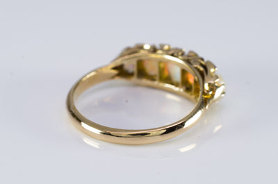 OPAL AND ROSE CUT DIAMOND FIVE STONE BAND - SinCityFinds Jewelry