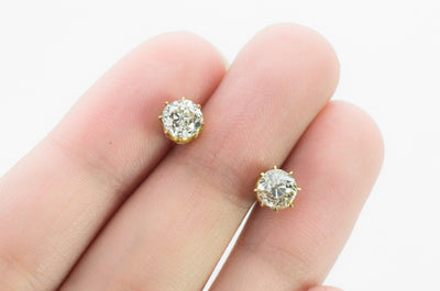 1.53CTW OLD MINE CUT DIAMOND STUDS - SinCityFinds Jewelry