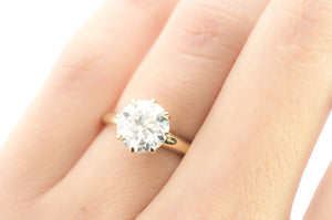 8MM OEC MOISSANITE SOLITAIRE IN YELLOW GOLD - SinCityFinds Jewelry