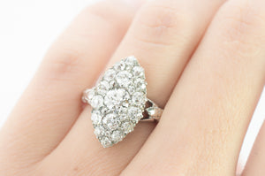 2.44CTW OLD EUROPEAN CUT DIAMOND NAVETTE STYLE RING - SinCityFinds Jewelry