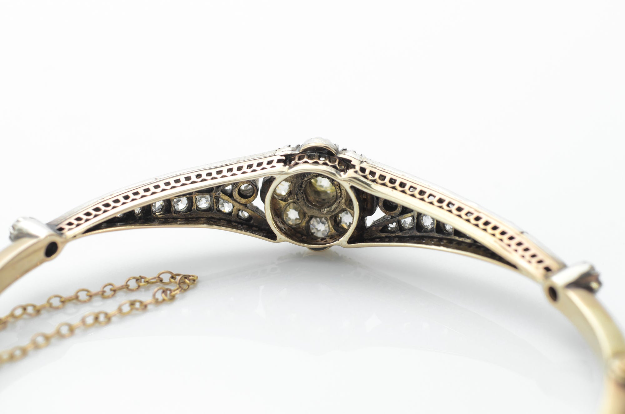 2.1CTW ANTIQUE OLD MINE CUT BANGLE - SinCityFinds Jewelry