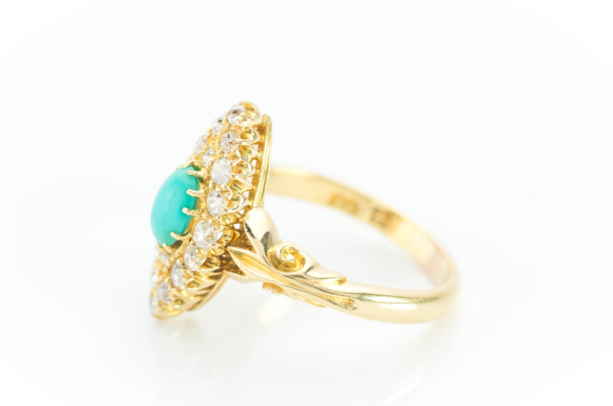 TURQUOISE AND DIAMOND NAVETTE - SinCityFinds Jewelry