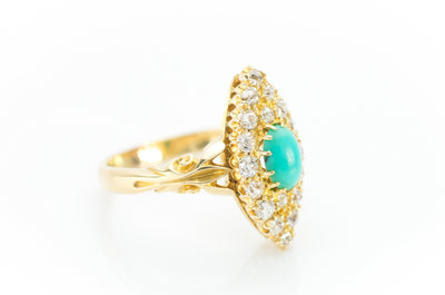 TURQUOISE AND DIAMOND NAVETTE - SinCityFinds Jewelry