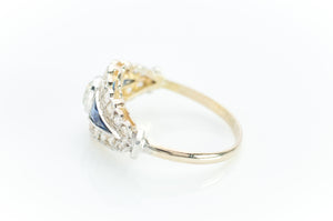 OLD EUROPEAN CUT AND NATURAL SAPPHIRE RING - SinCityFinds Jewelry