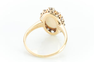 ANTIQUE OPAL AND OLD EUROPEAN CUT DIAMOND RING - SinCityFinds Jewelry