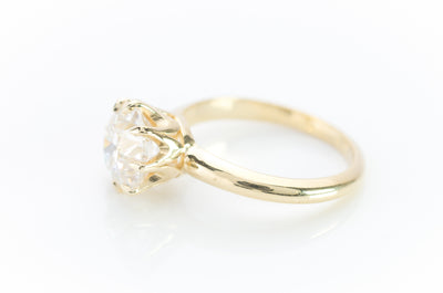8MM OEC MOISSANITE SOLITAIRE IN YELLOW GOLD - SinCityFinds Jewelry