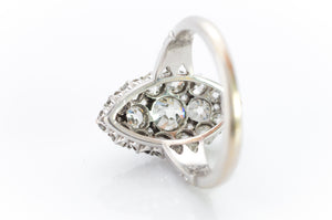 2.44CTW OLD EUROPEAN CUT DIAMOND NAVETTE STYLE RING - SinCityFinds Jewelry